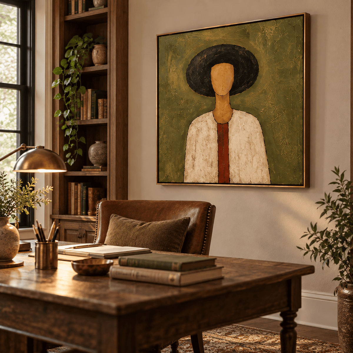 Modern Folk Portrait Wall Art #TO194