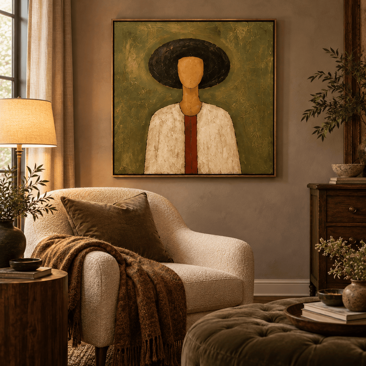 Modern Folk Portrait Wall Art #TO194