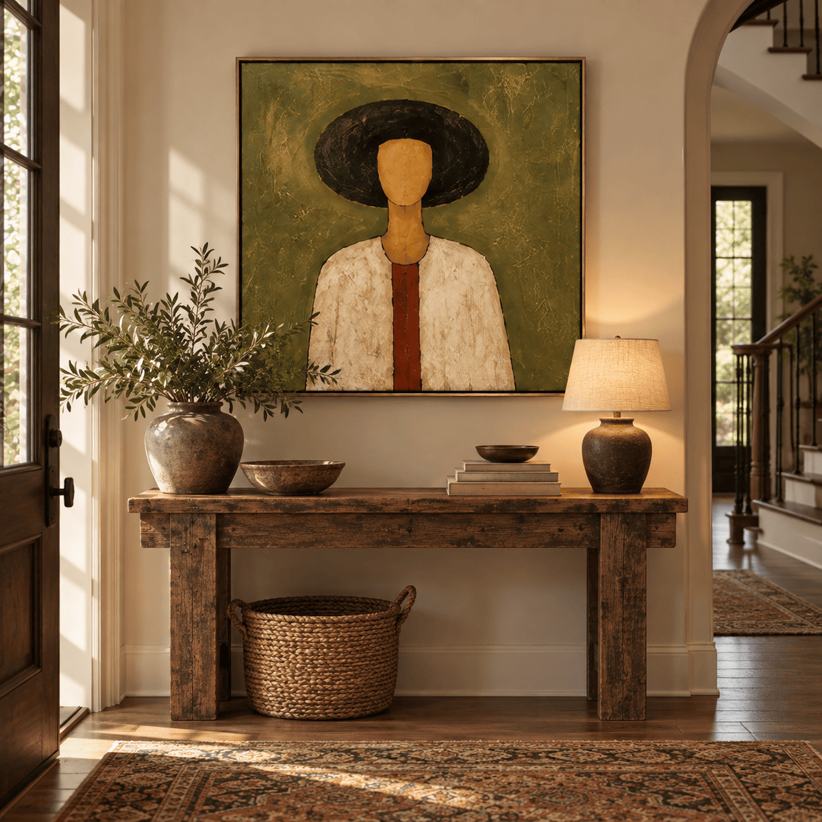 Modern Folk Portrait Wall Art #TO194