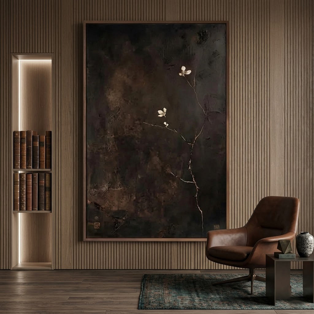 Textured Minimalist Floral Wall Art #MT650