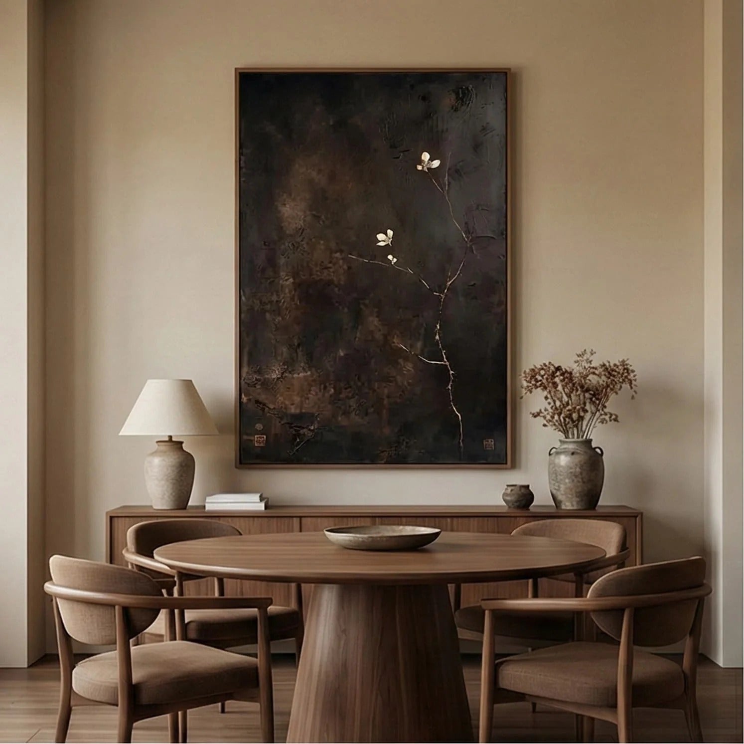 Textured Minimalist Floral Wall Art #MT650