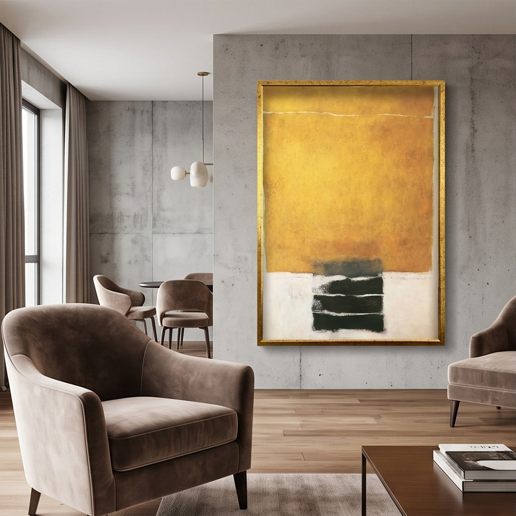 Mustard Yellow Abstract Wall Art #TO138