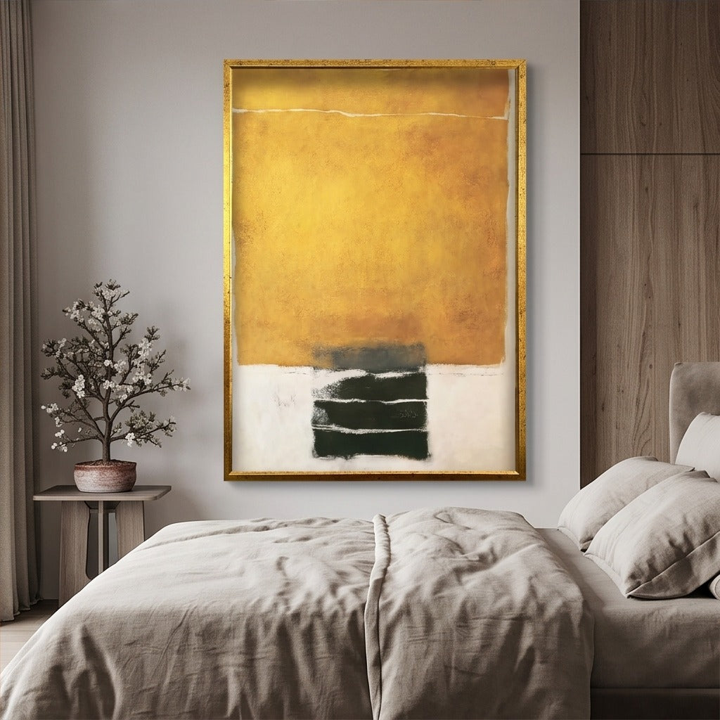 Mustard Yellow Abstract Wall Art #TO138