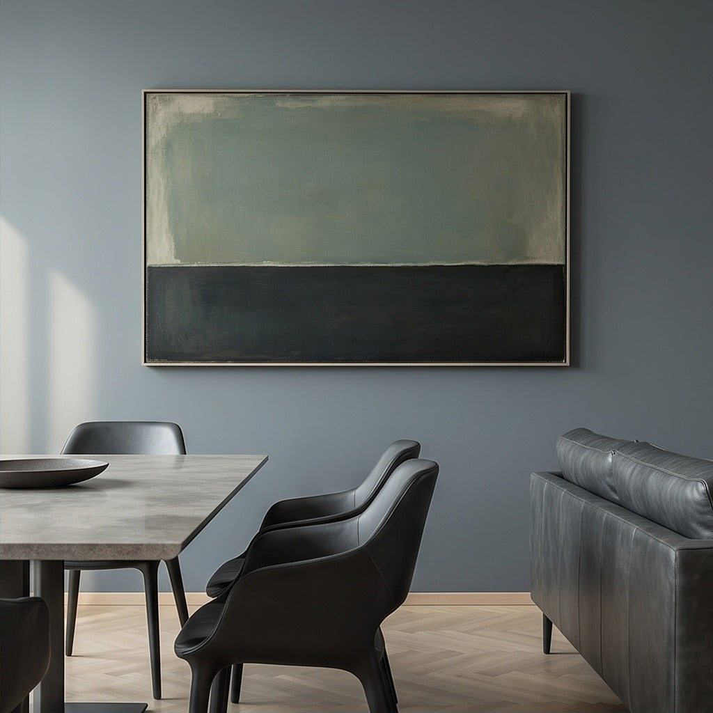 Muted Green Abstract Landscape Wall Art #TO216