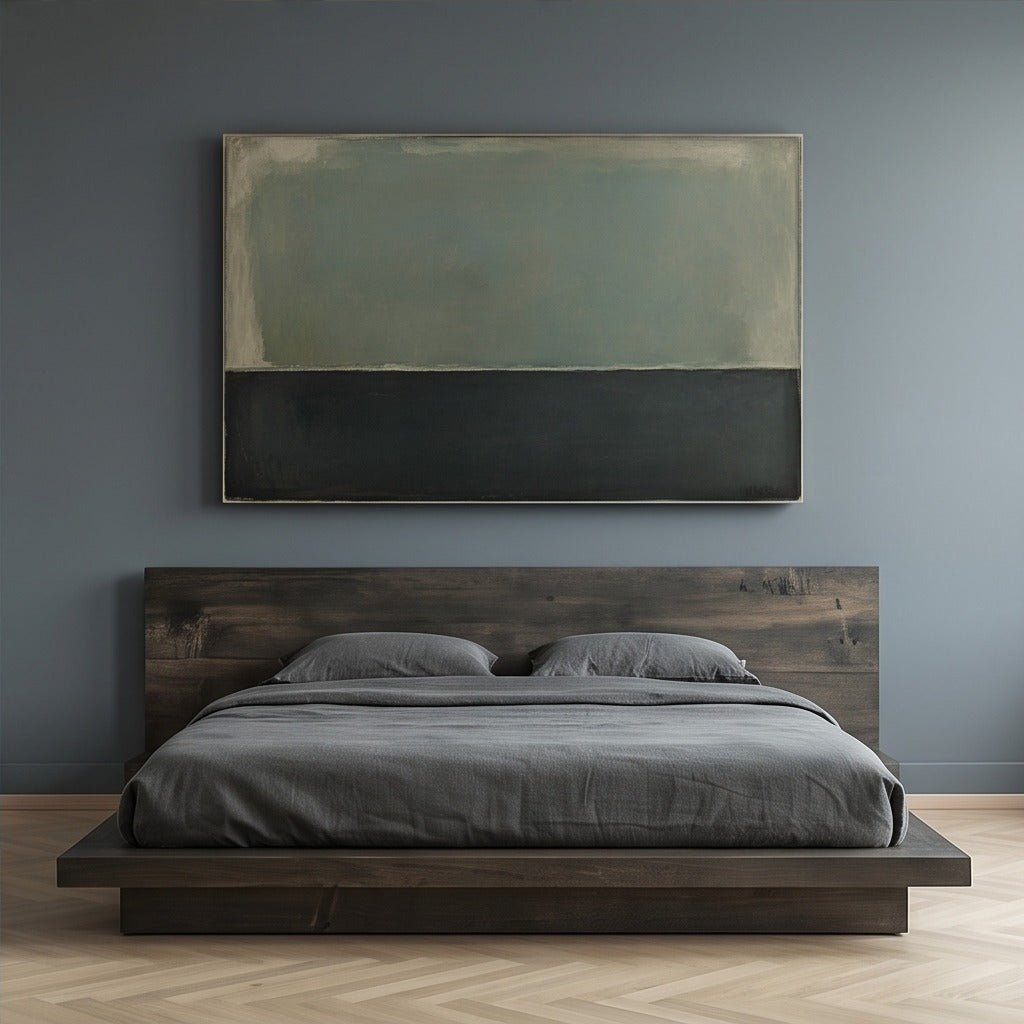 Muted Green Abstract Landscape Wall Art #TO216
