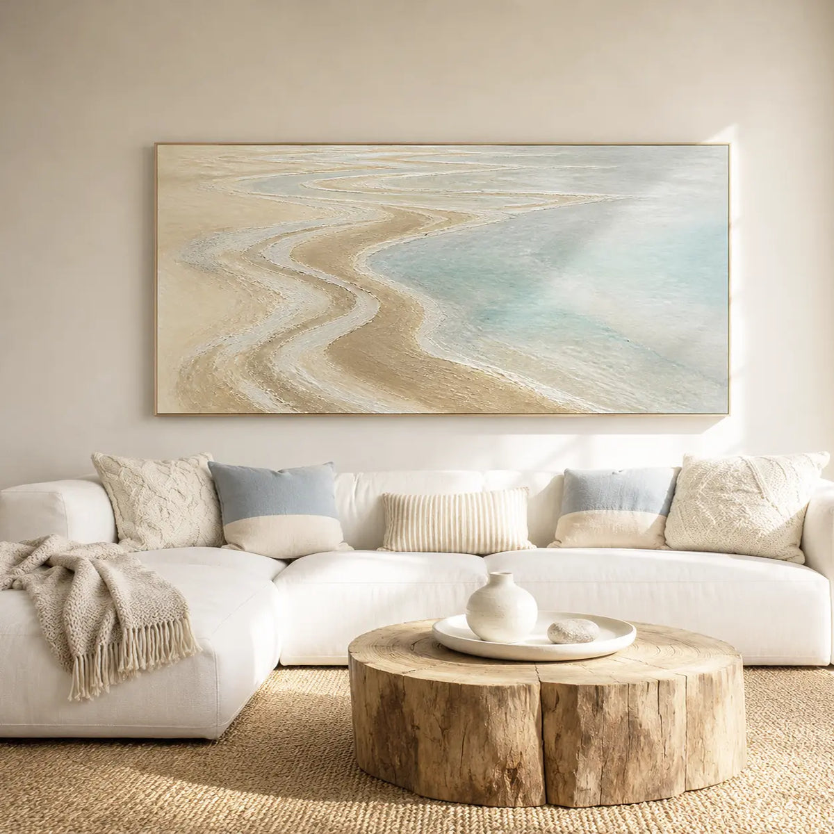 Neutral Coastal Abstract Wall Art #TO034