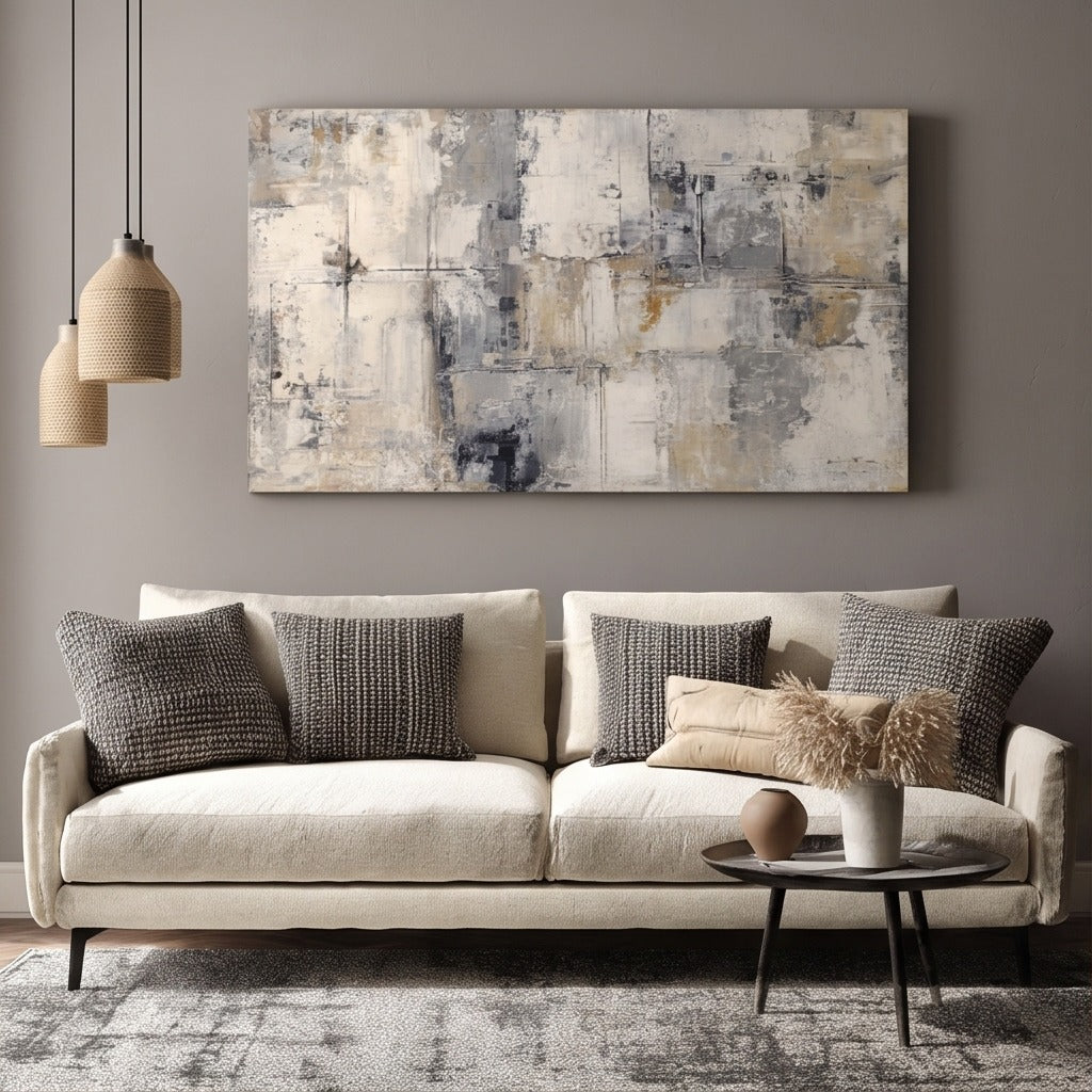 Neutral Geometric Abstract Wall Art #TO213
