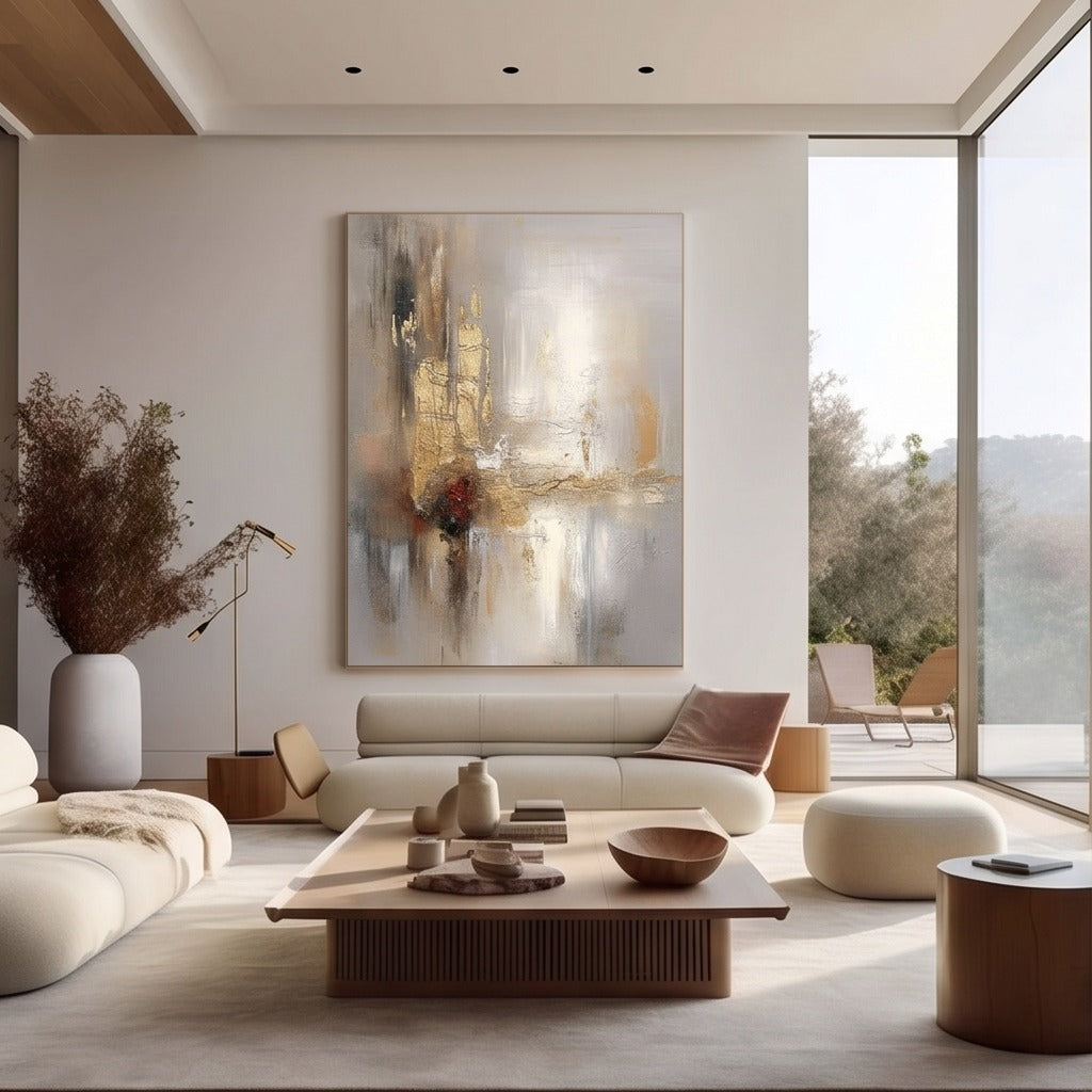 Neutral Gold Abstract Wall Art #TO164