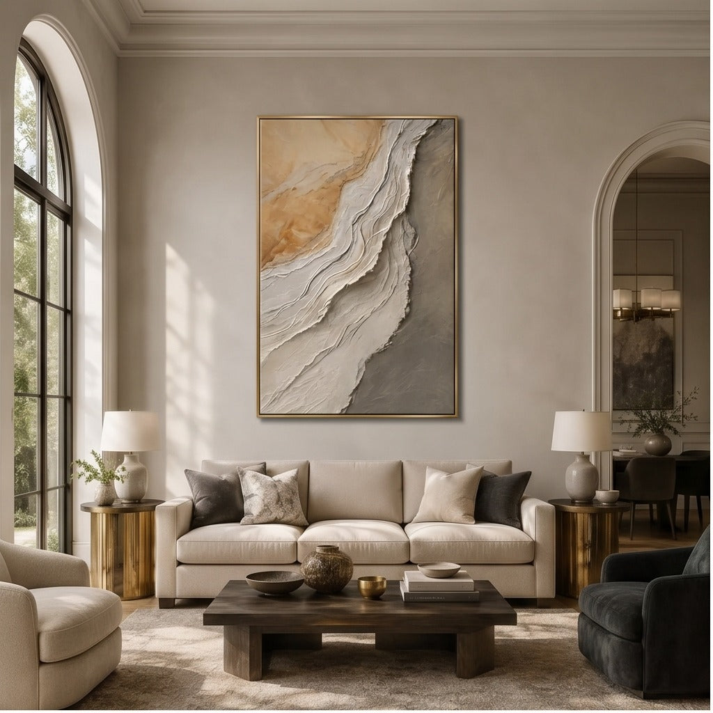 Neutral Textured Abstract Wall Art #TO183