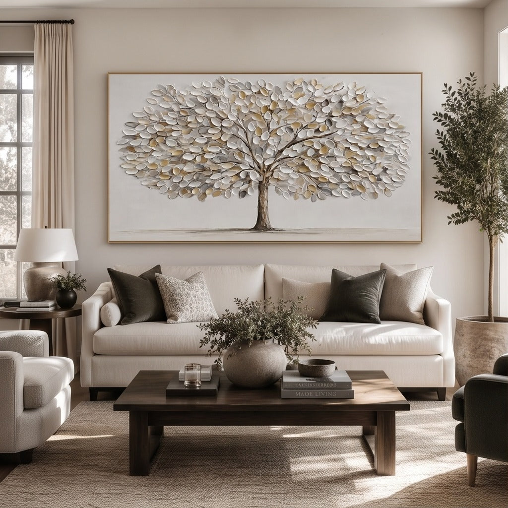 Neutral Textured Tree Wall Art #TO198
