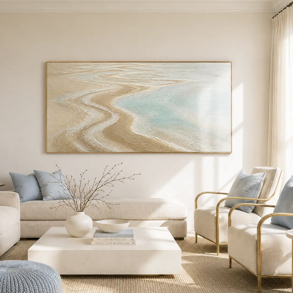 Neutral Coastal Abstract Wall Art #TO034