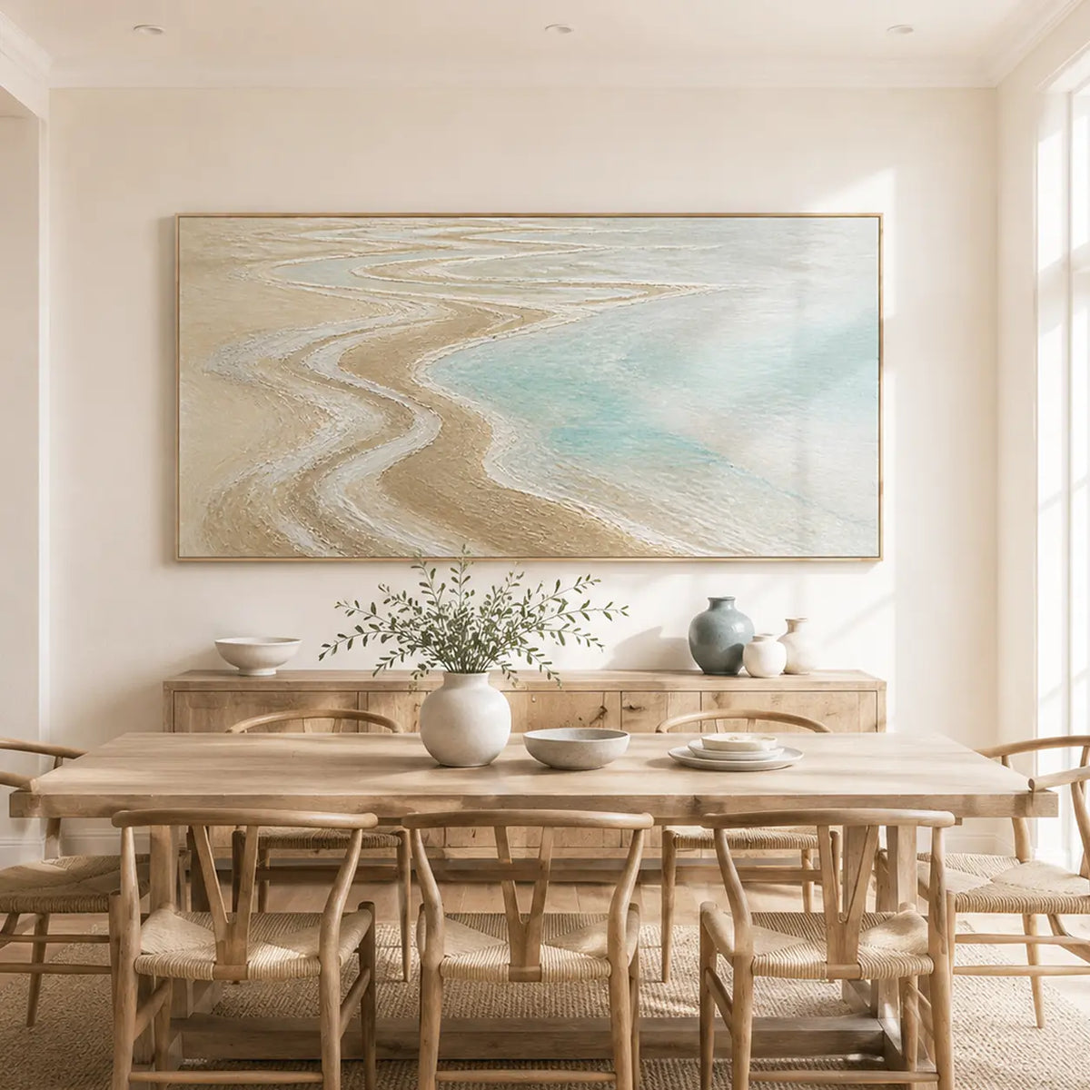 Neutral Coastal Abstract Wall Art #TO034