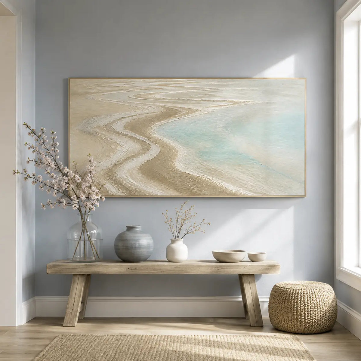 Neutral Coastal Abstract Wall Art #TO034