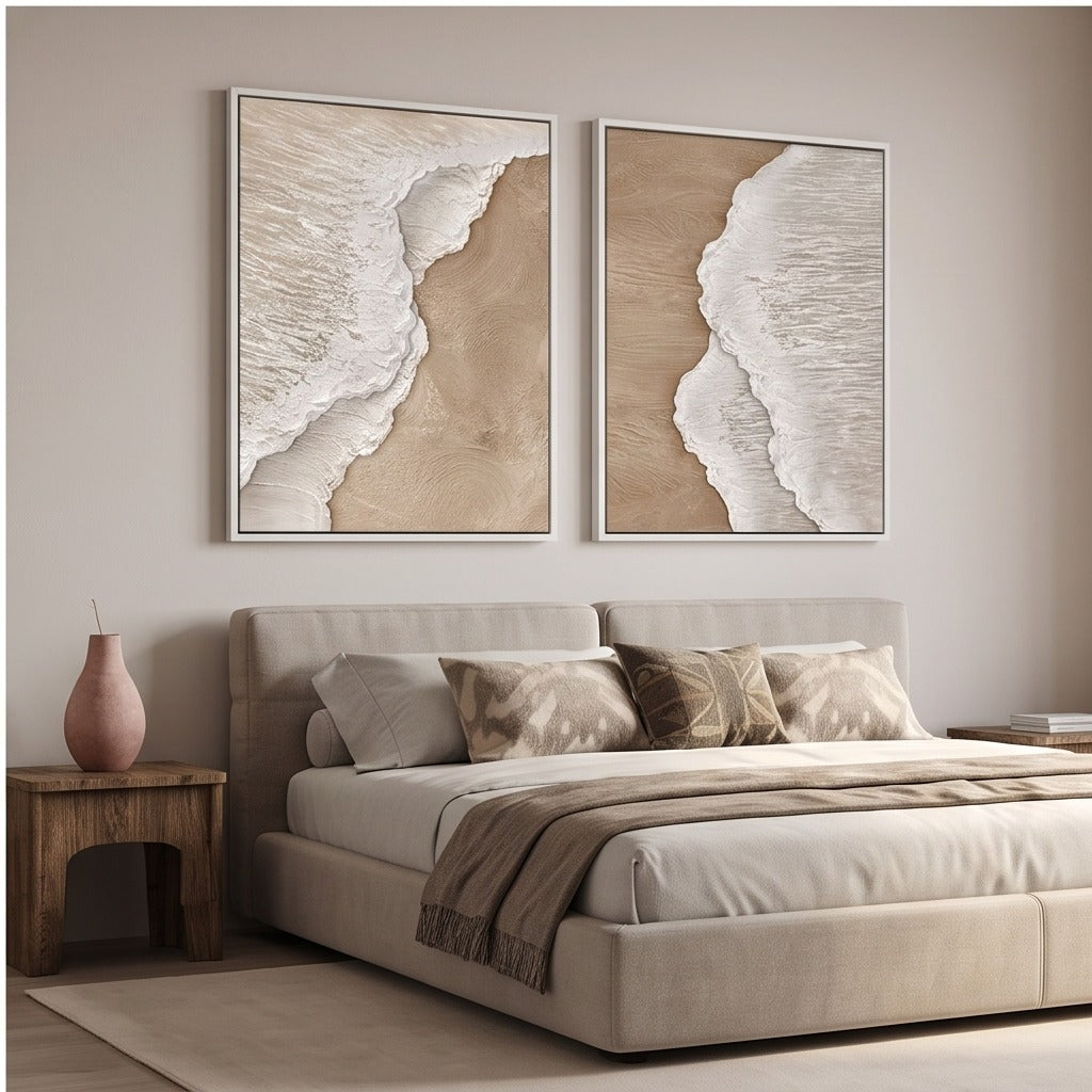 Neutral Coastal Diptych Wall Art #TO396