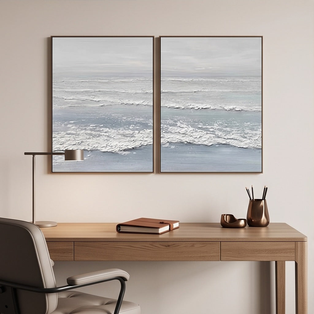 Neutral Coastal Diptych Wall Art #TO811