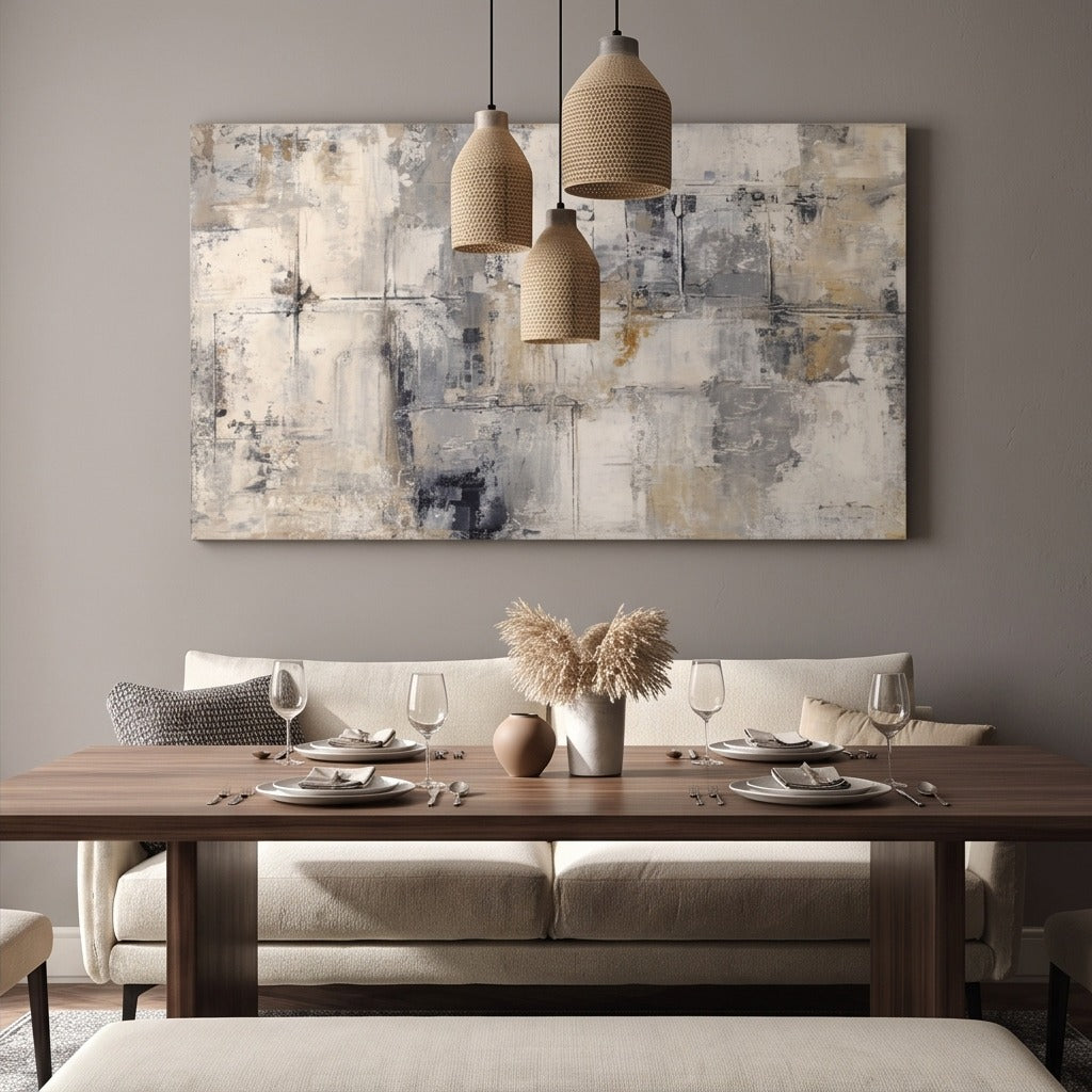 Neutral Geometric Abstract Wall Art #TO213
