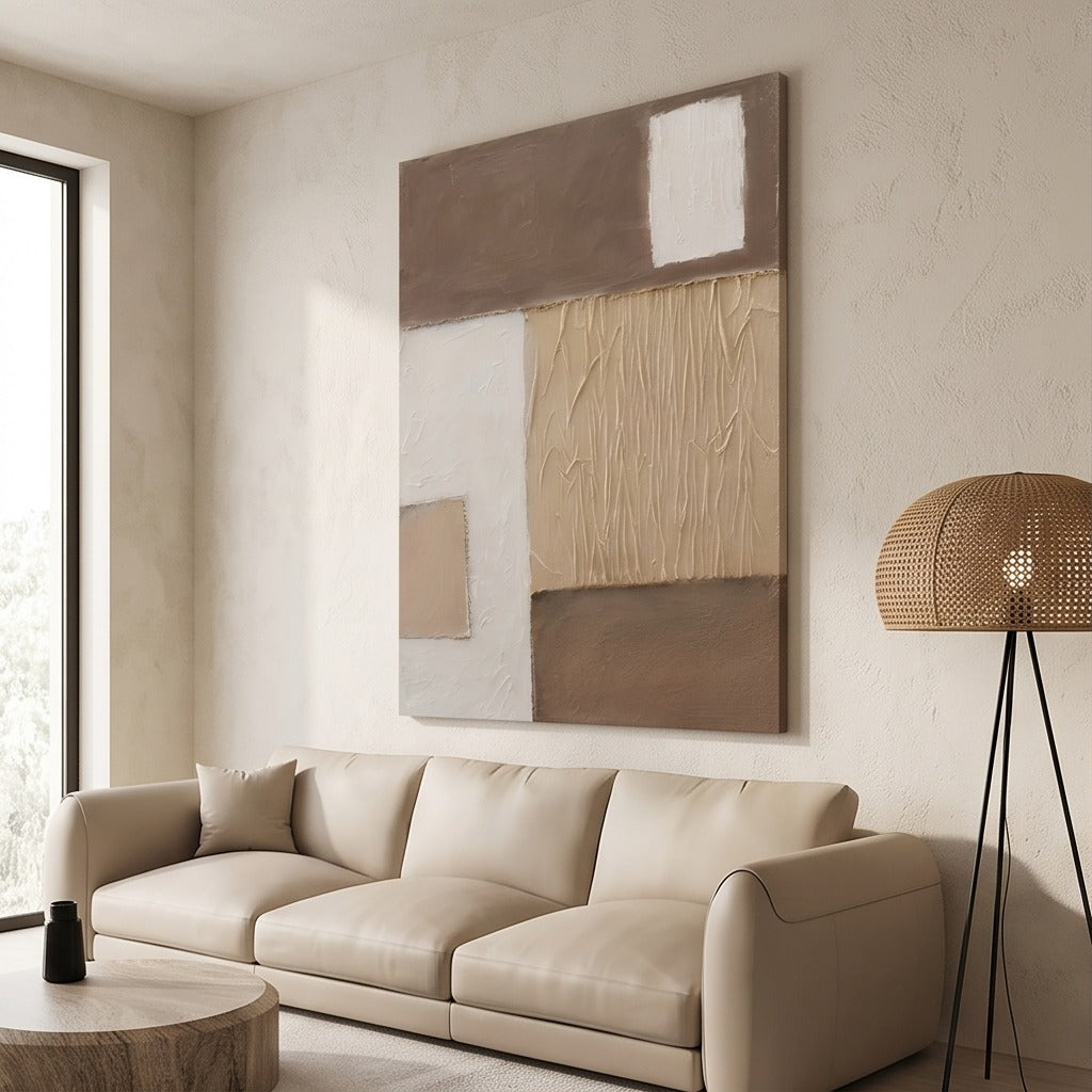 Neutral Geometric Abstract Wall Art #TO187