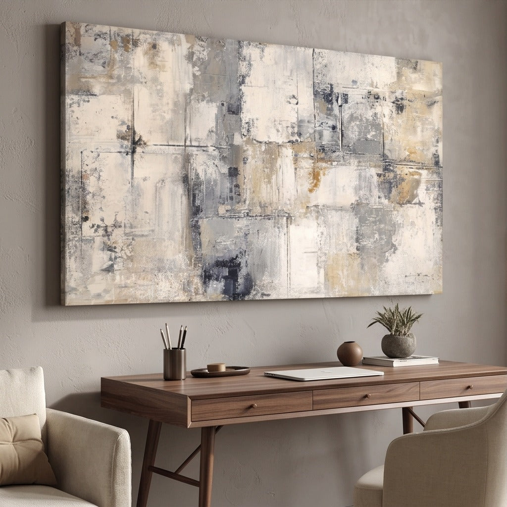 Neutral Geometric Abstract Wall Art #TO213
