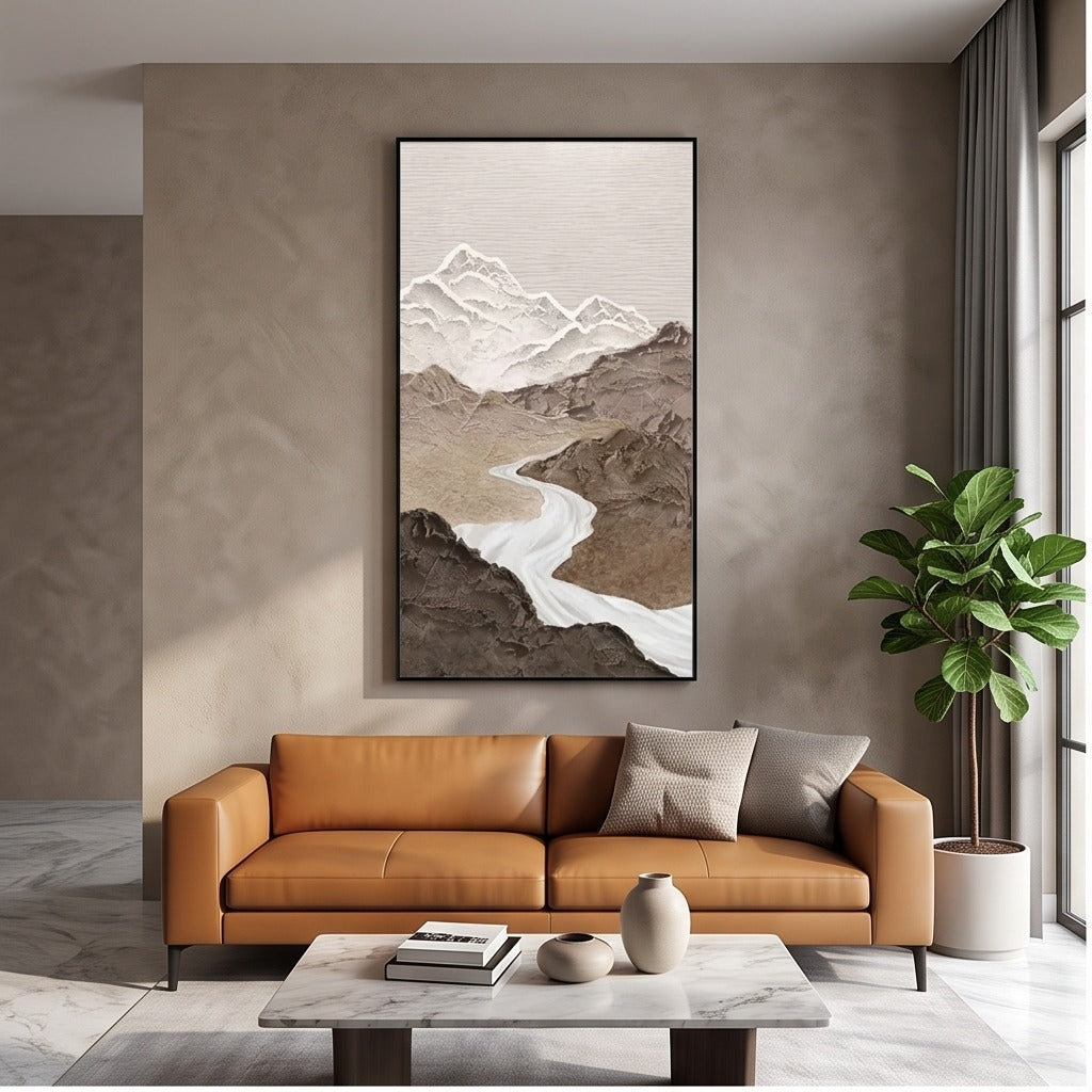 Neutral Mountain Landscape Wall Art #TO551