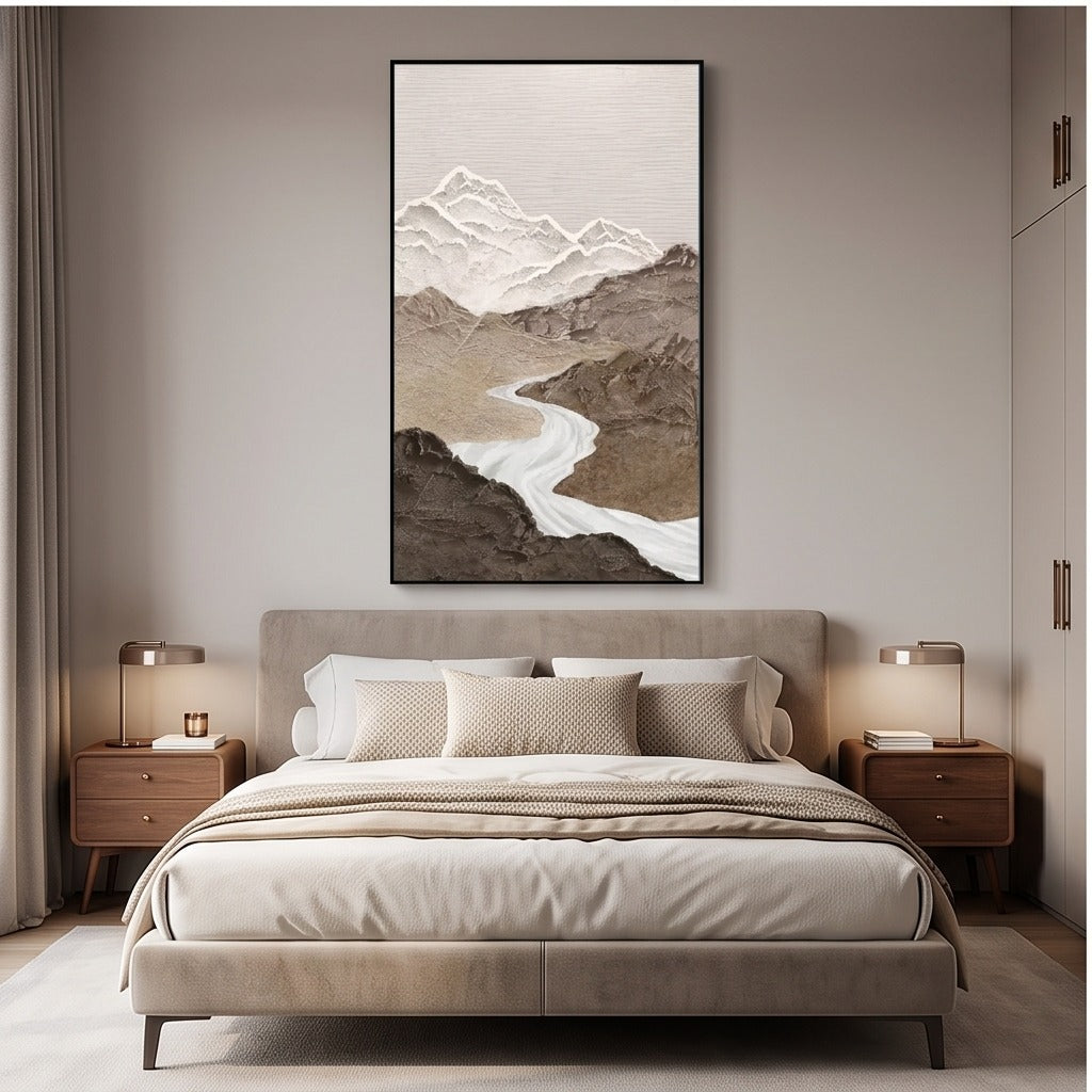 Neutral Mountain Landscape Wall Art #TO551