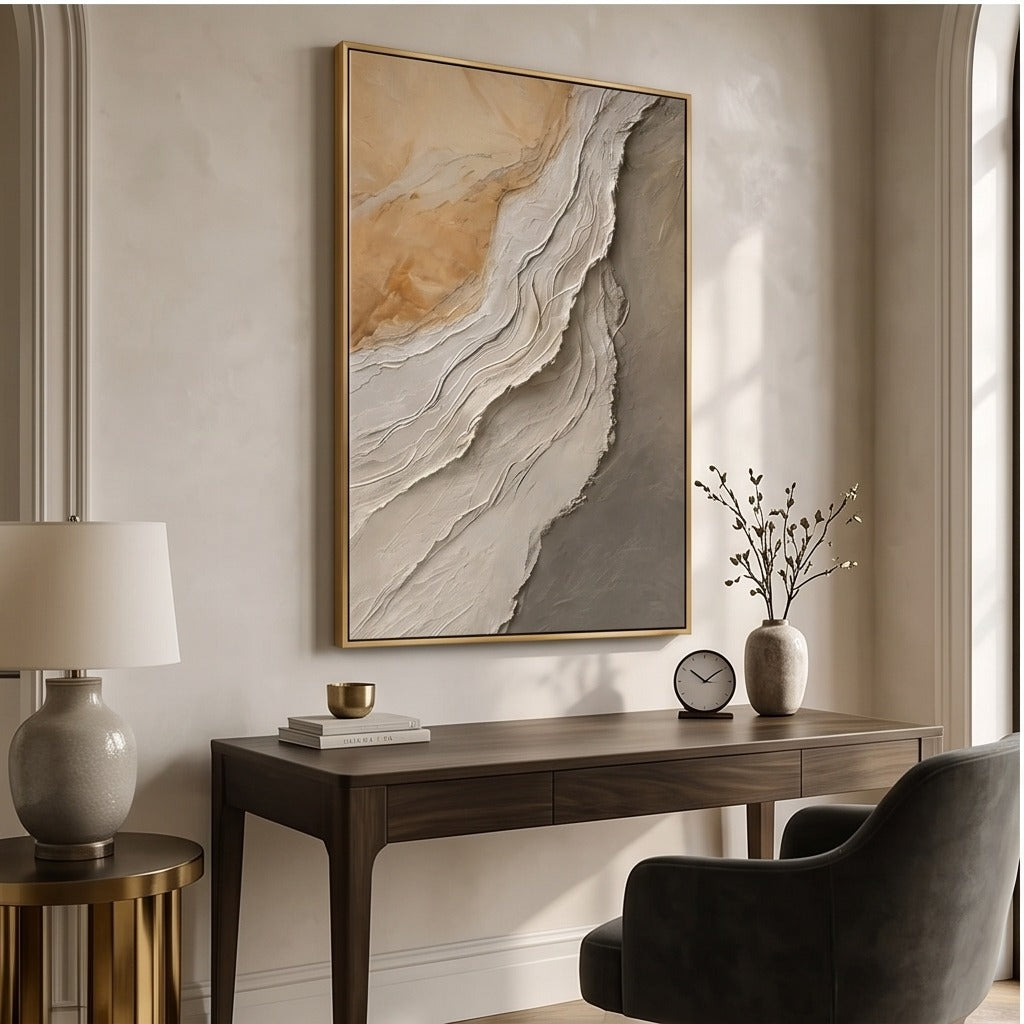 Neutral Textured Abstract Wall Art #TO183