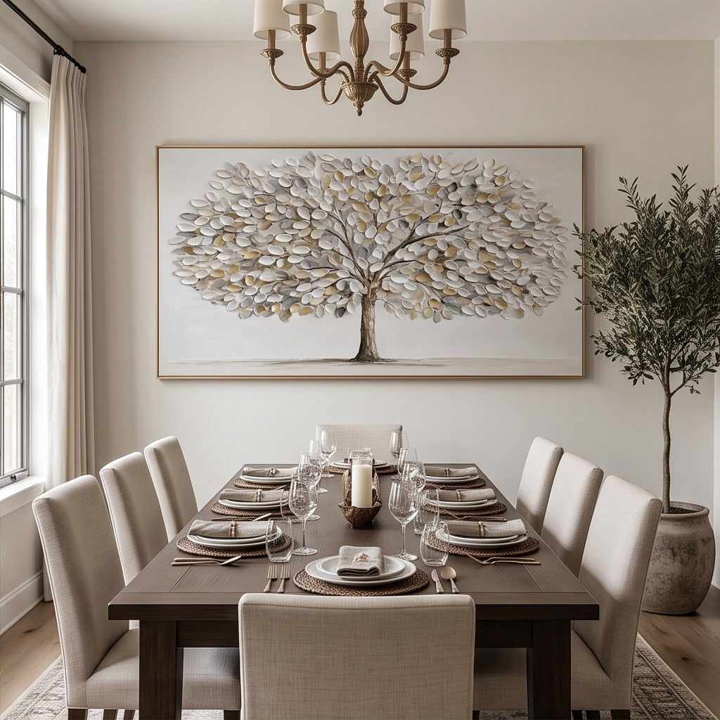 Neutral Textured Tree Wall Art #TO198