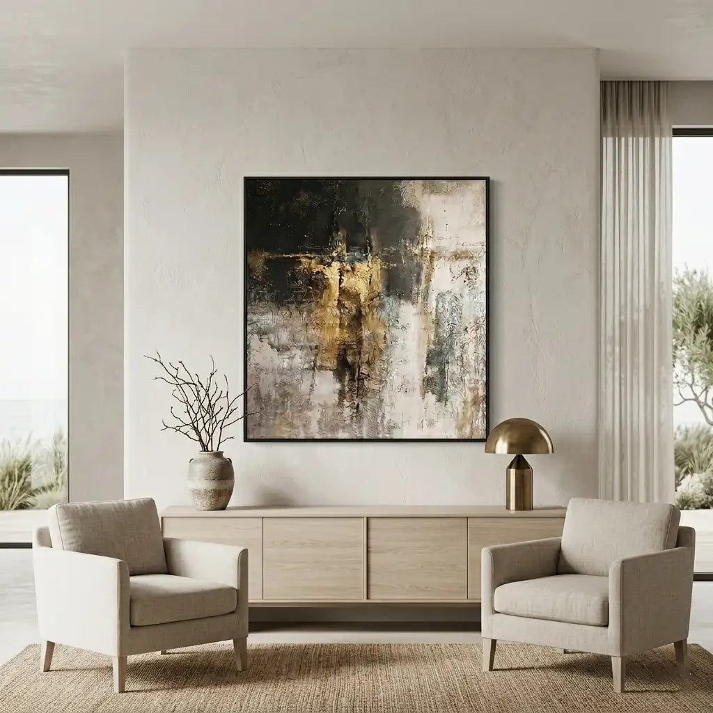 Textured Neutral Abstract Wall Art #TA104