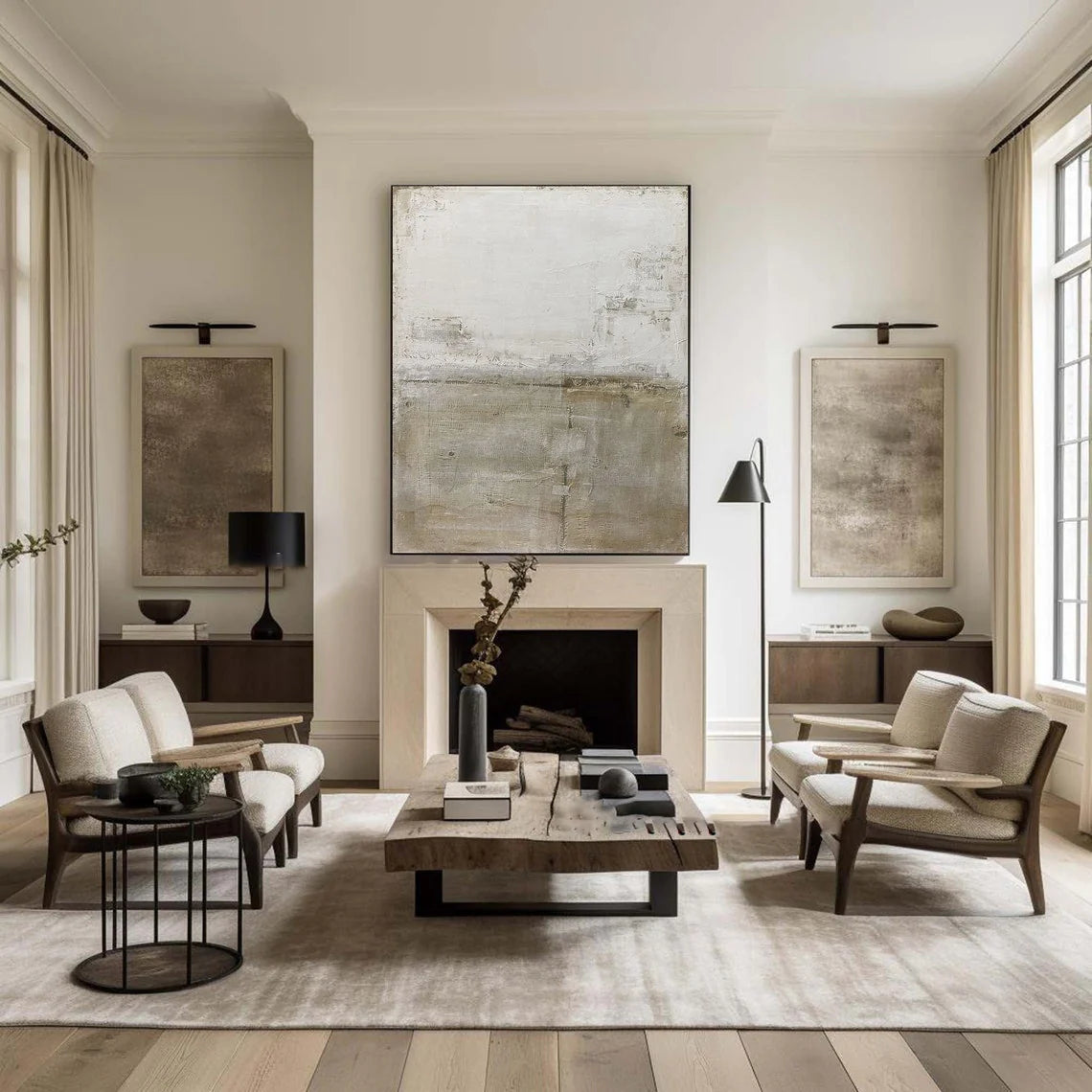 Neutral Abstract Wall Art Canvas #MT338
