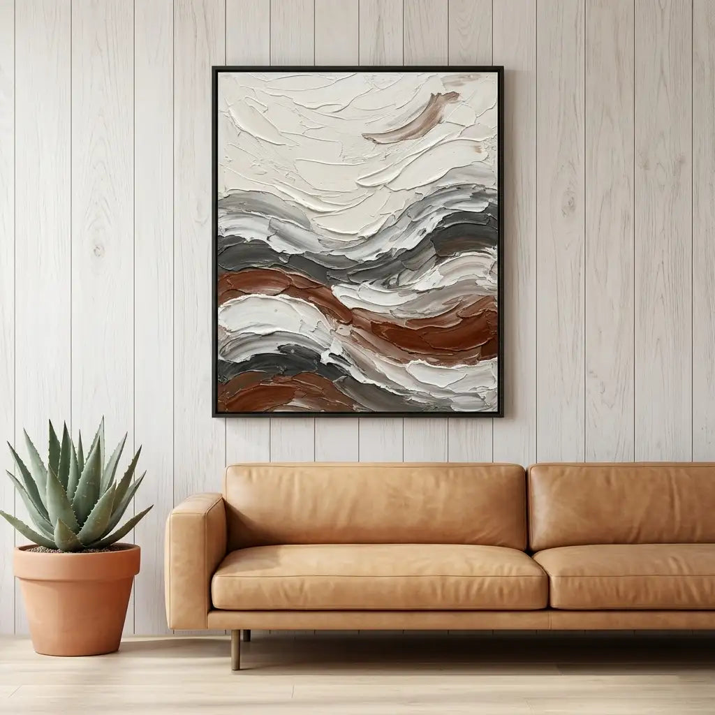 Neutral Textured Abstract Wall Art #TA050