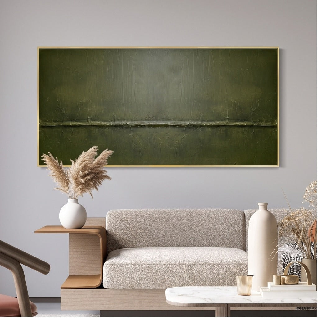 Olive Green Abstract Landscape Wall Art #TO588