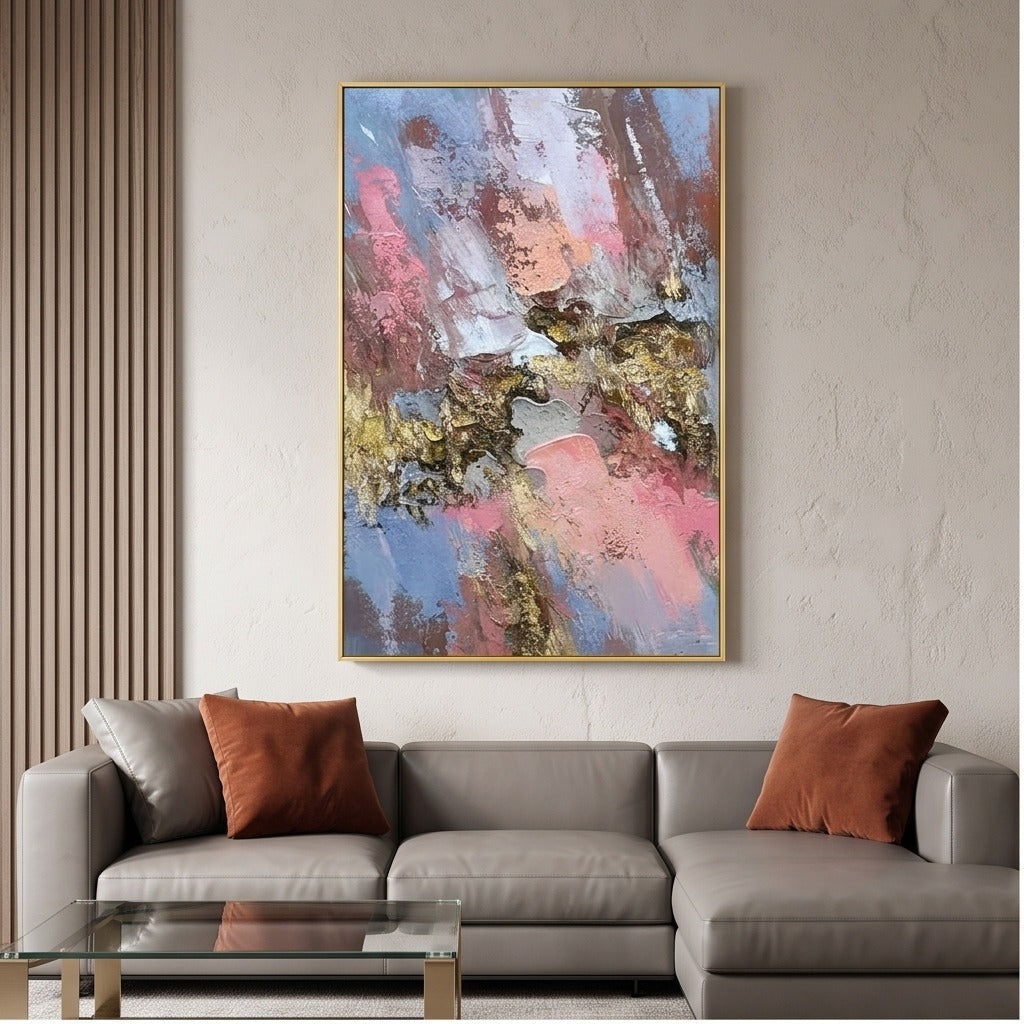Pink Blue Abstract Wall Art #TO158