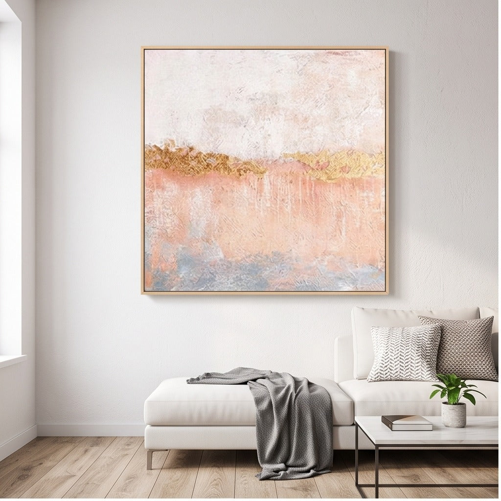 Pink Neutral Abstract Landscape Wall Art #TO122