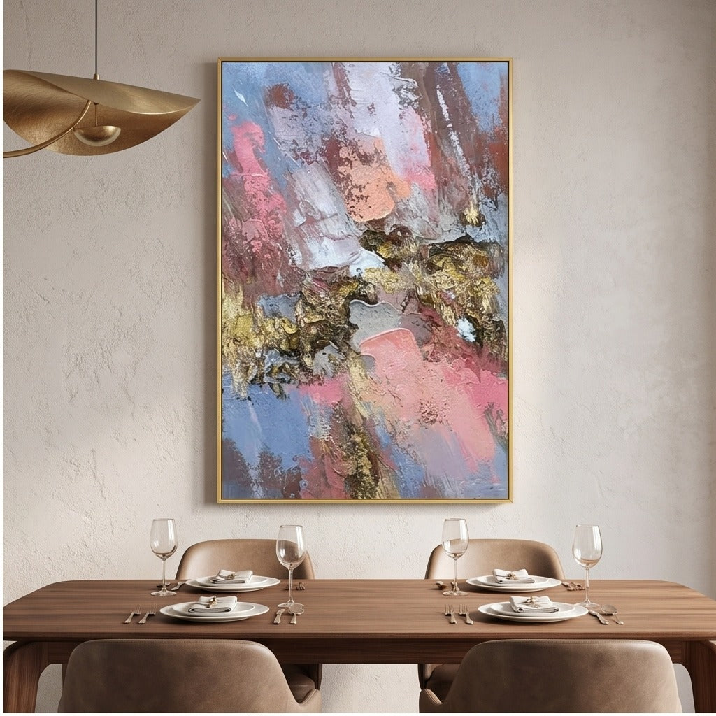 Pink Blue Abstract Wall Art #TO158