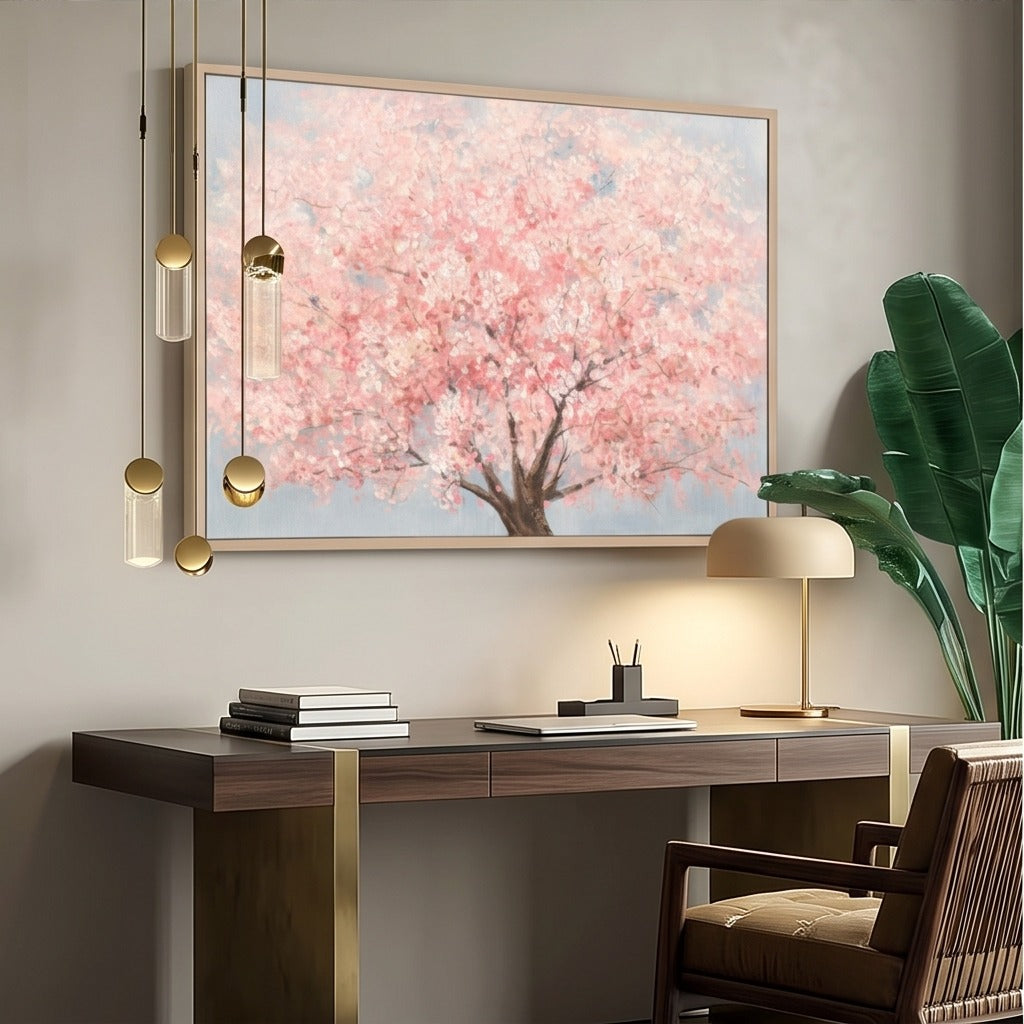 Pink Cherry Blossom Tree Wall Art #TO019