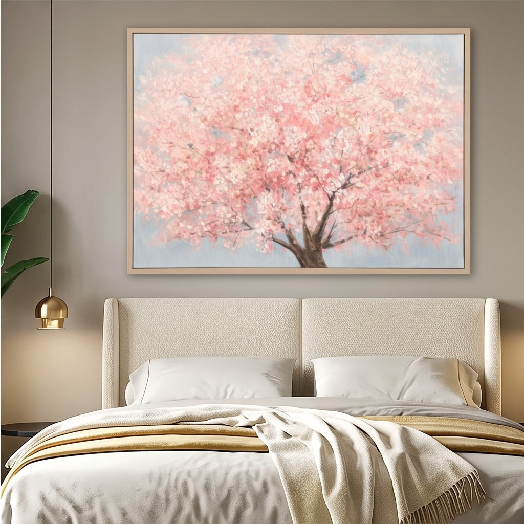 Pink Cherry Blossom Tree Wall Art #TO019