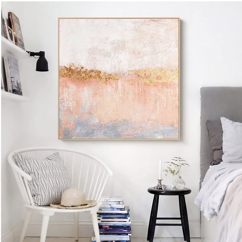 Pink Neutral Abstract Landscape Wall Art #TO122