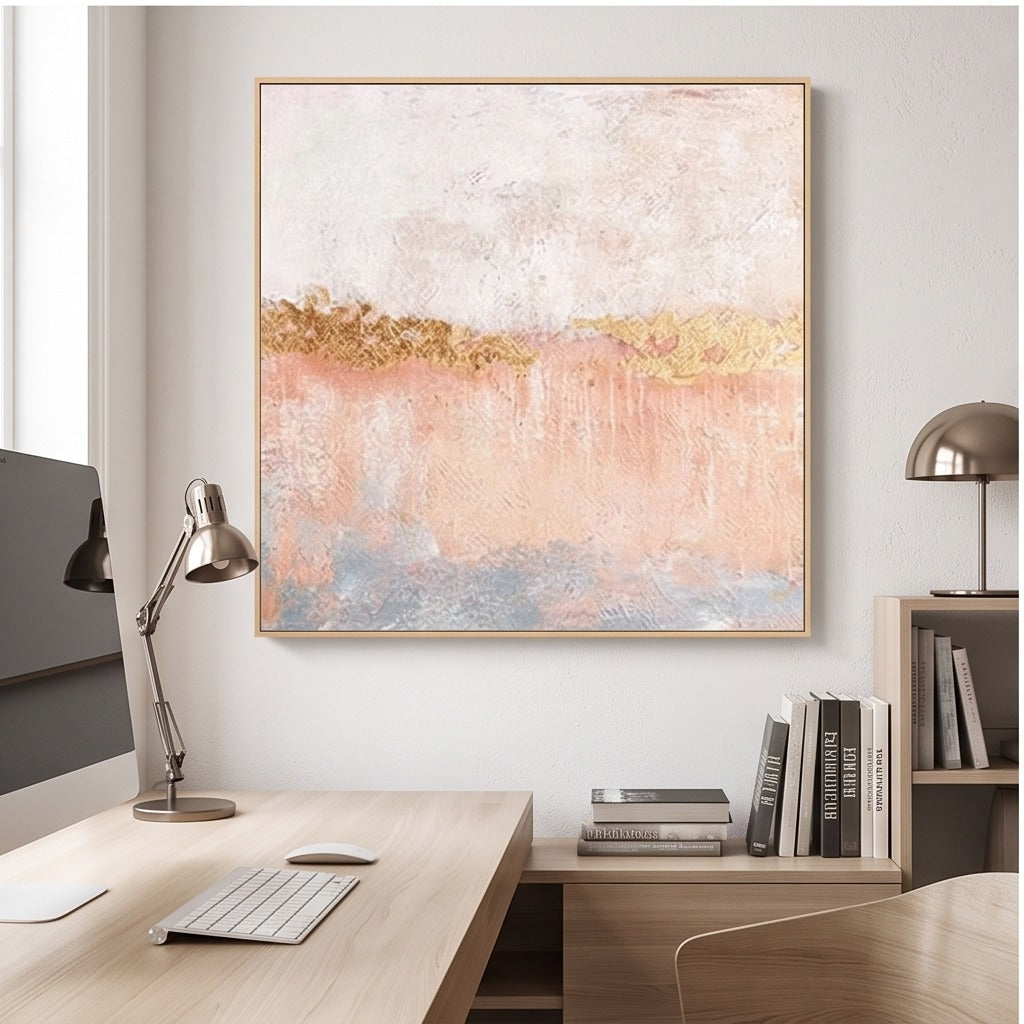 Pink Neutral Abstract Landscape Wall Art #TO122