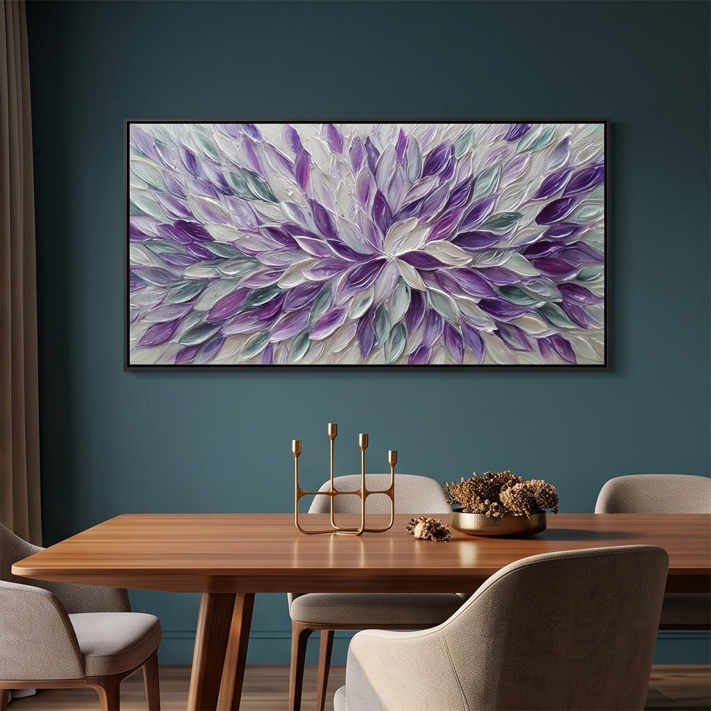 Purple Textured Floral Wall Art #TO131
