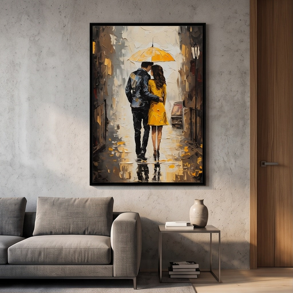 Romantic Rainy Street Wall Art #TO144