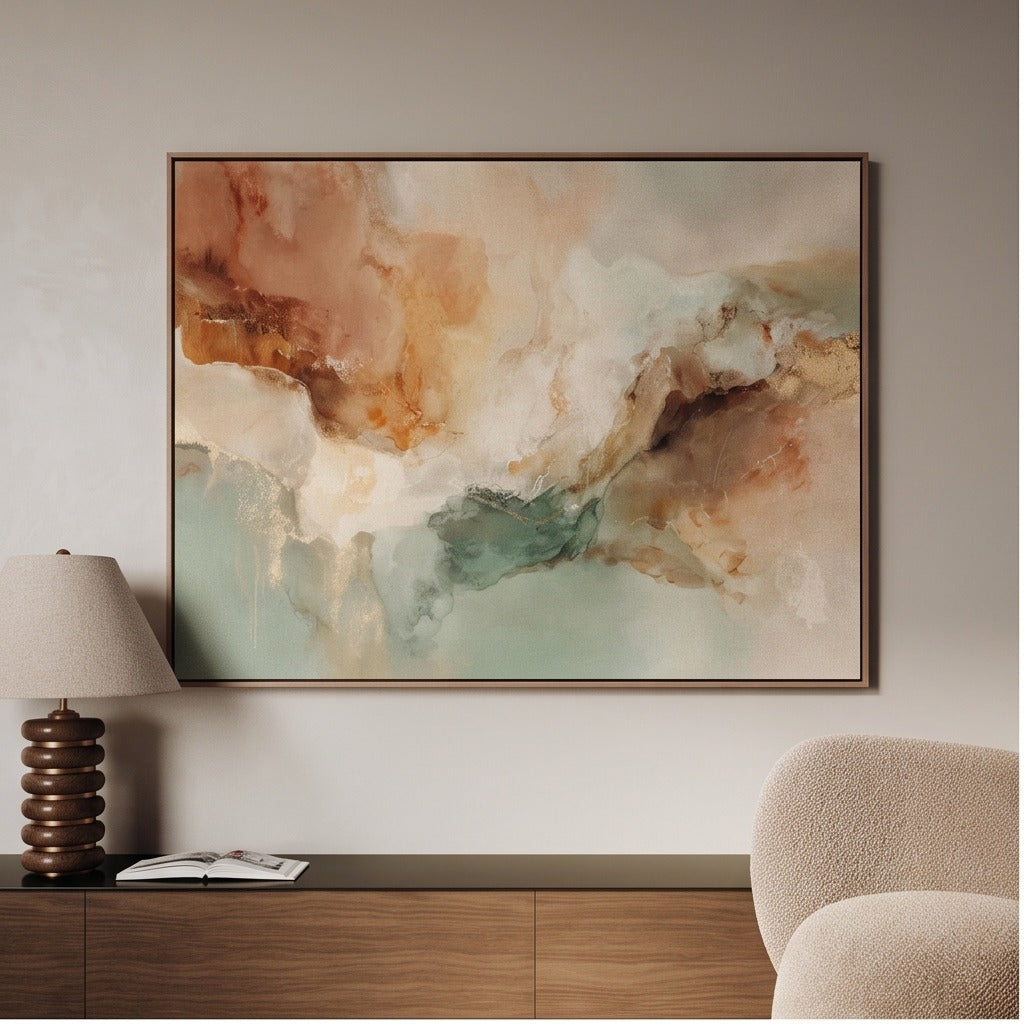 Sage Green Neutral Abstract Wall Art #TO248