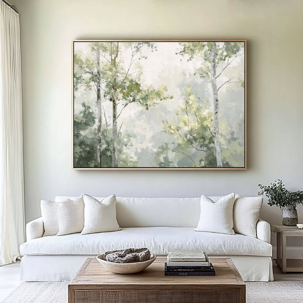 Soft Green Forest Landscape Wall Art #MT425