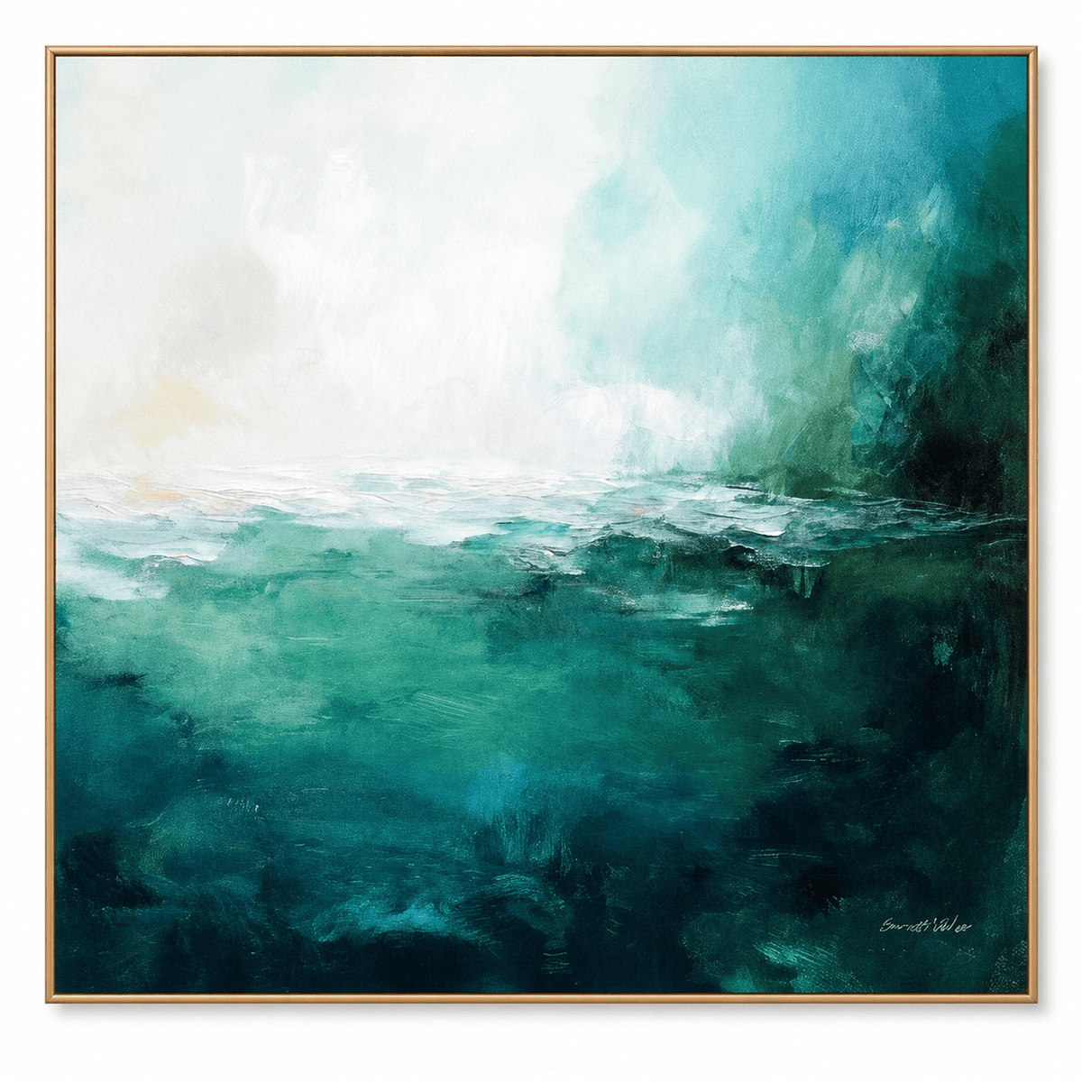 Teal Abstract Ocean Wall Art #TO112