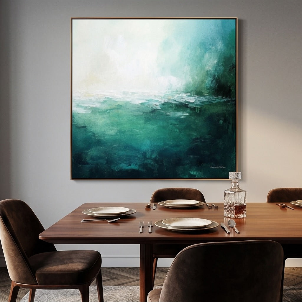 Teal Abstract Ocean Wall Art #TO112