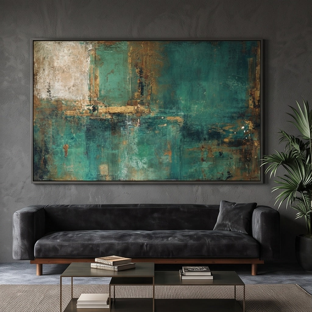 Teal Abstract Wall Art #TO812