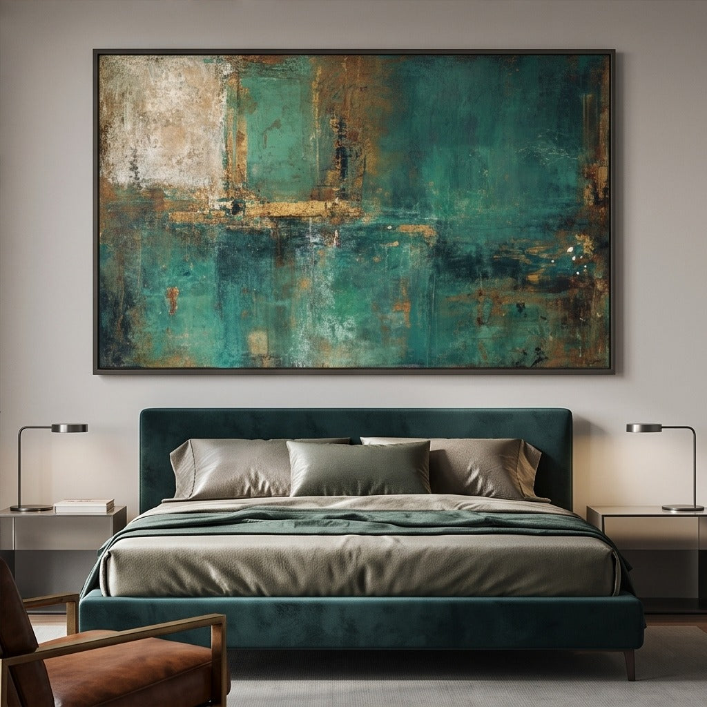 Teal Abstract Wall Art #TO812