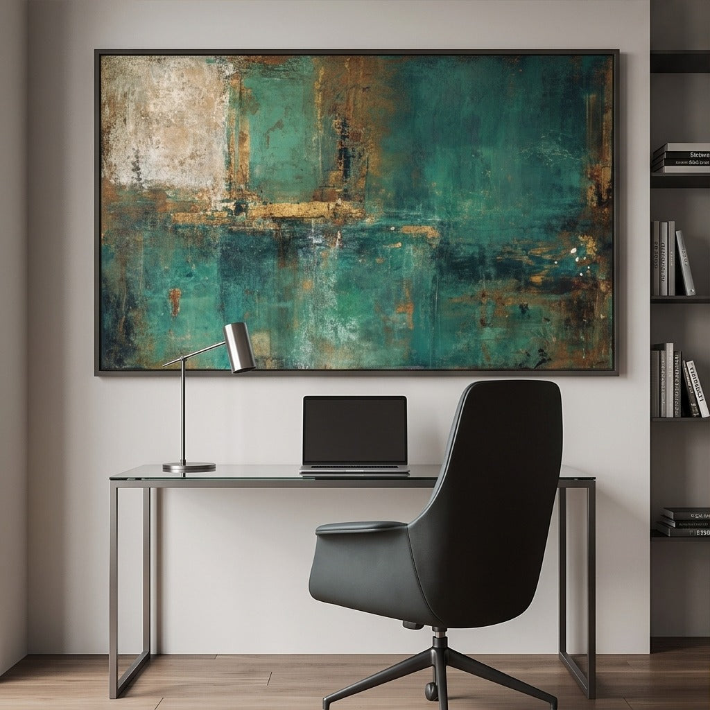 Teal Abstract Wall Art #TO812