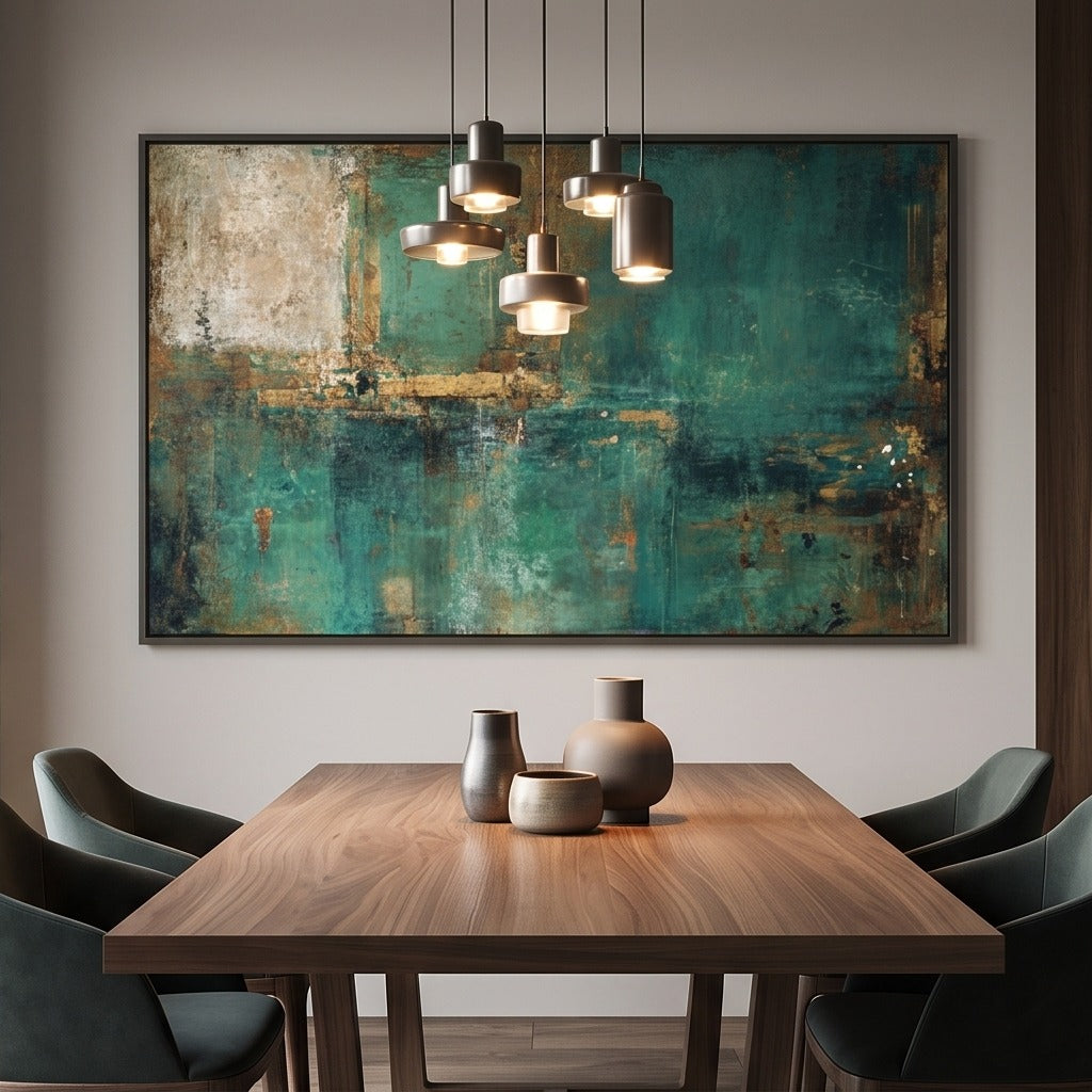Teal Abstract Wall Art #TO812
