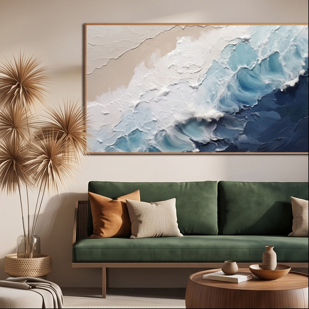Textured Blue Ocean Wall Art #TO014