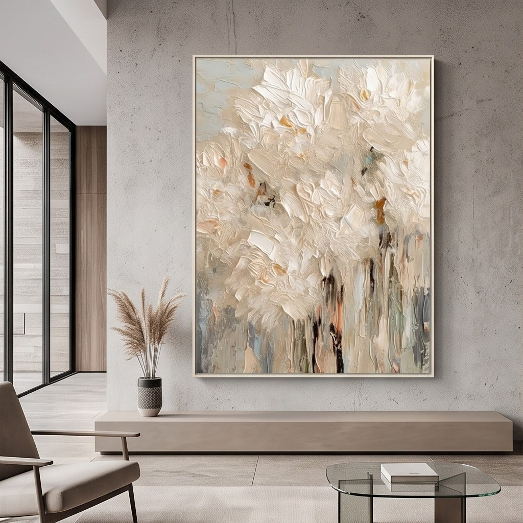 Textured Neutral Floral Wall Art #TO109