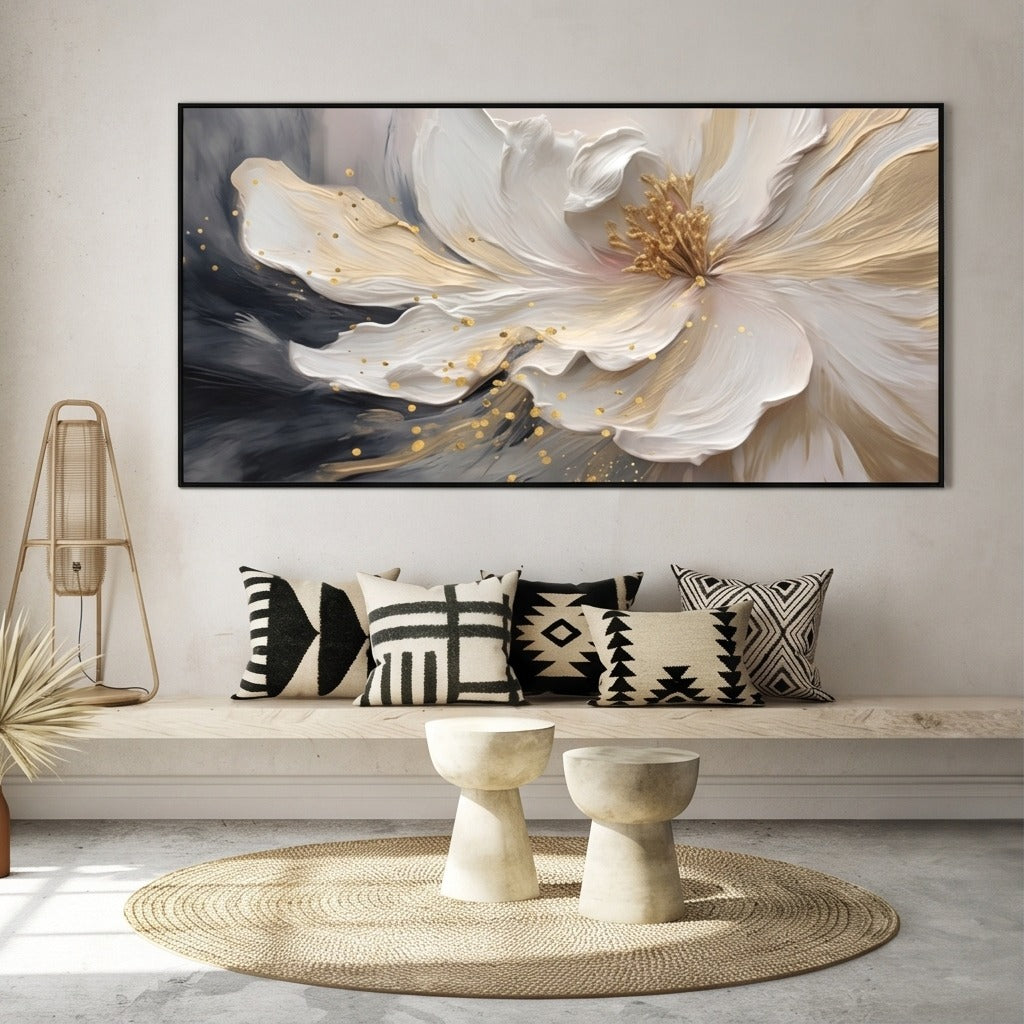 Textured White Flower Wall Art #TO168